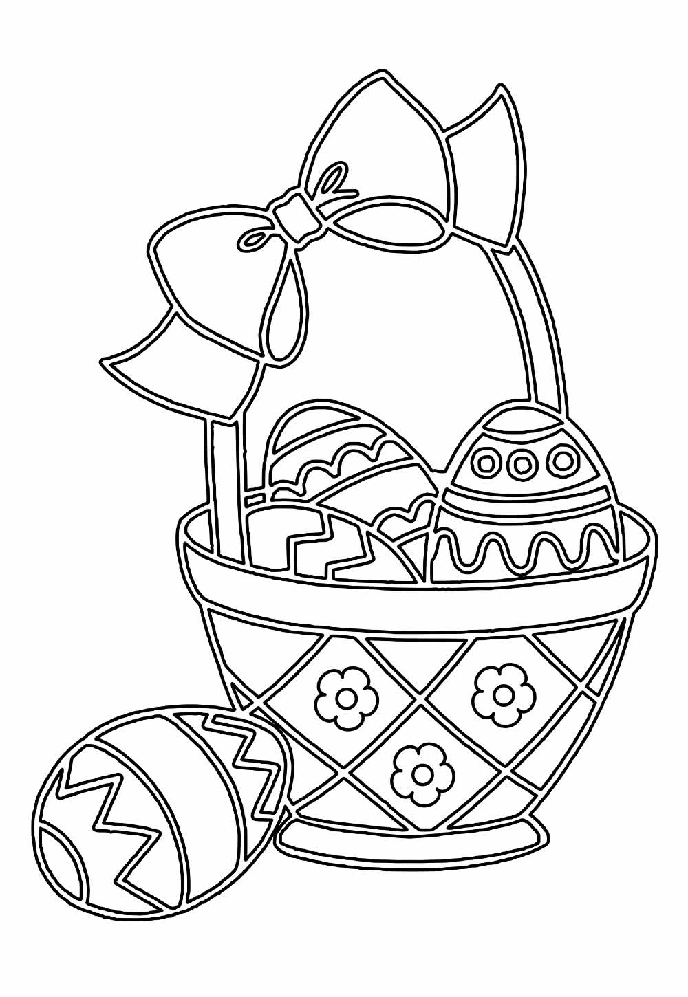Desenho de Cesta de Páscoa para colorir