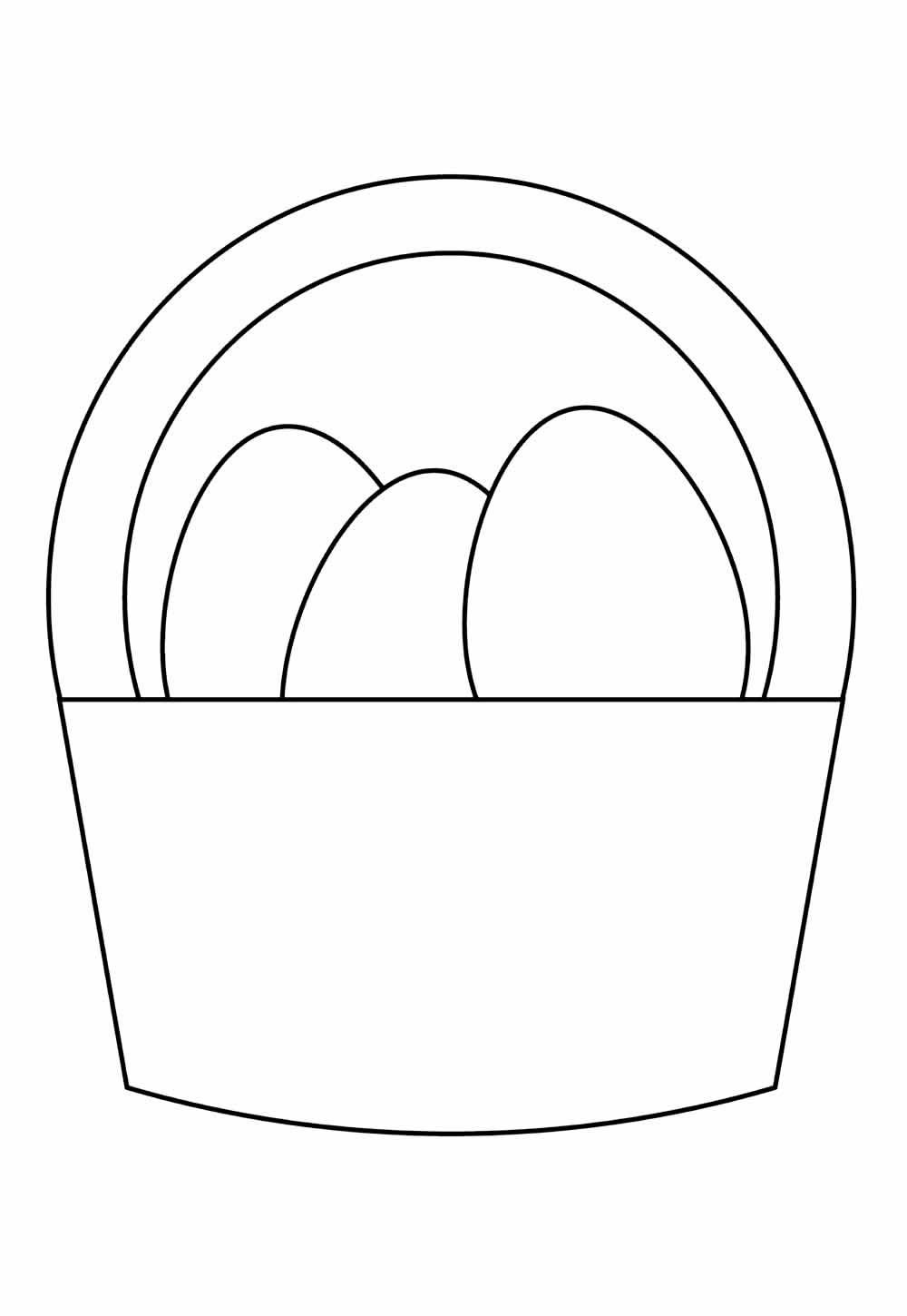 Desenho de Cesta de Páscoa para pintar