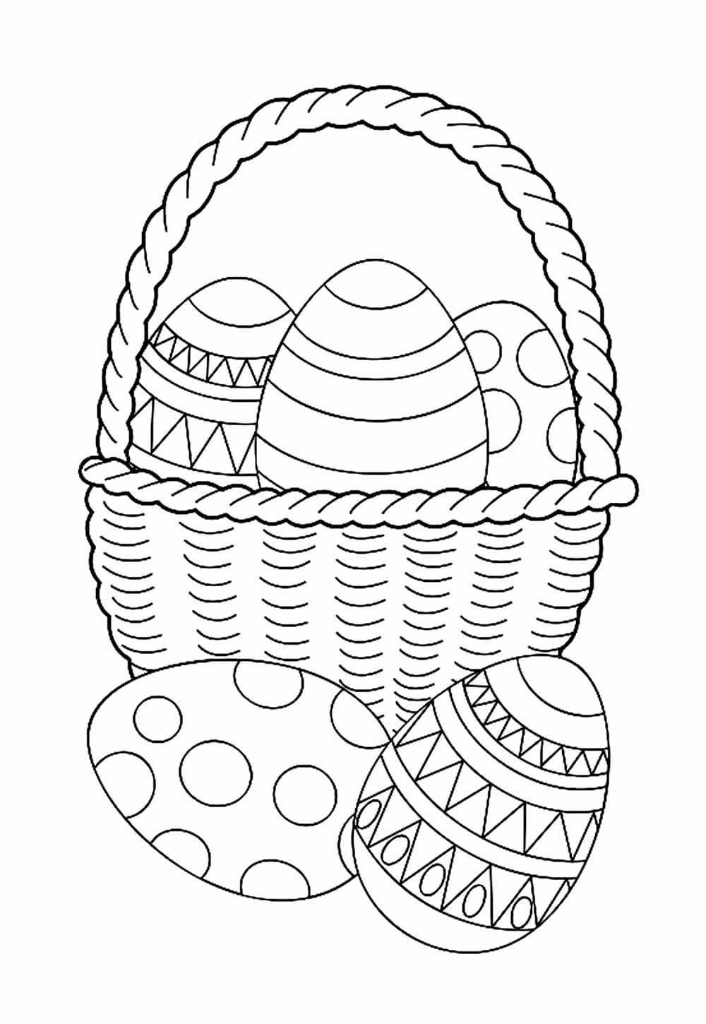 Cesta de Páscoa para colorir