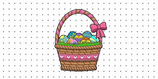 Desenhos de Cesta de Páscoa para pintar