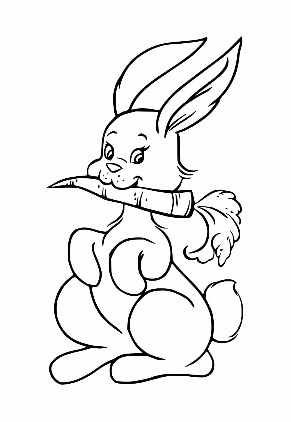 Desenho de Coelho de Páscoa com Cenoura