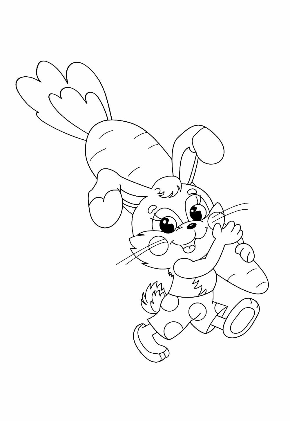 Desenho para colorir de Coelho de Páscoa com Cenoura
