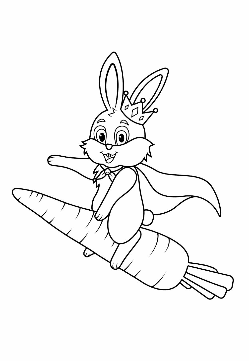 Desenho de Coelhinho com Cenoura de Páscoa