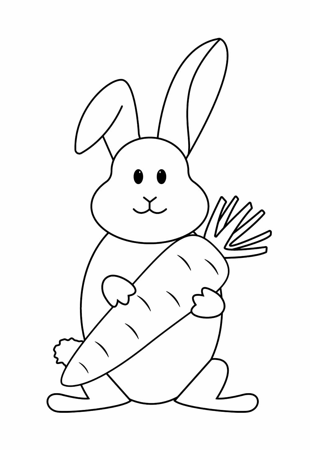 Desenho de Coelho com Cenoura para colorir