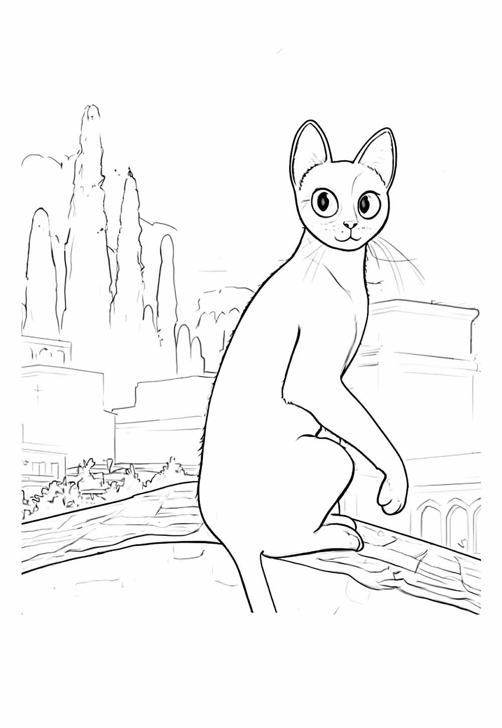 Desenho do Gatinho Flow para colorir