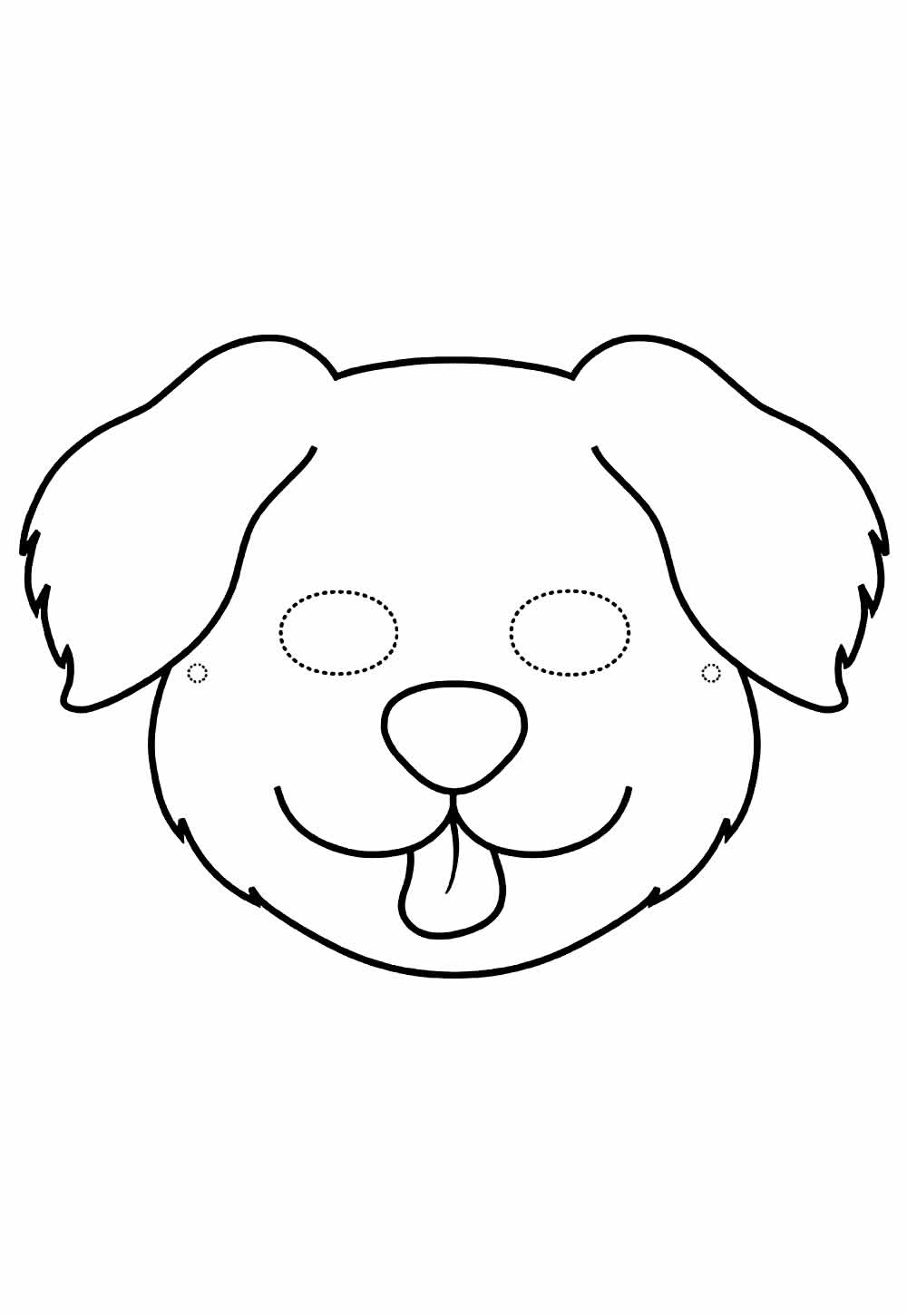 Máscaras de Cachorro para colorir e imprimir