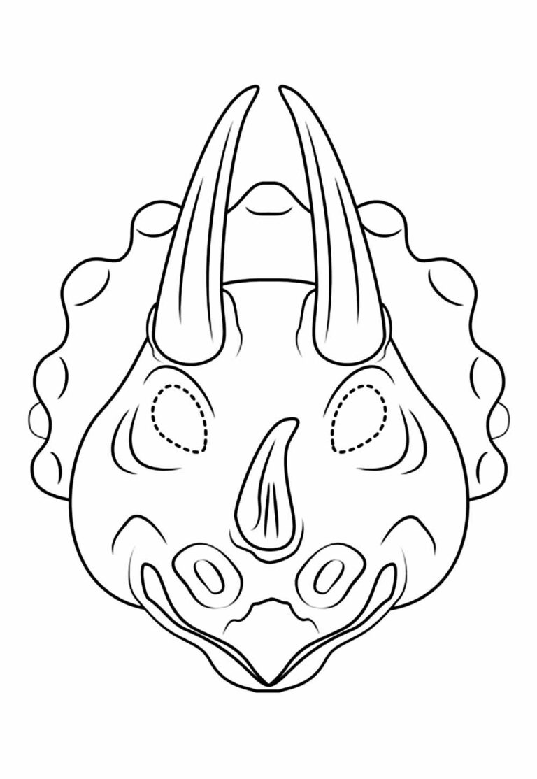 Máscaras de Dinossauro para colorir e imprimir - Bora Colorir