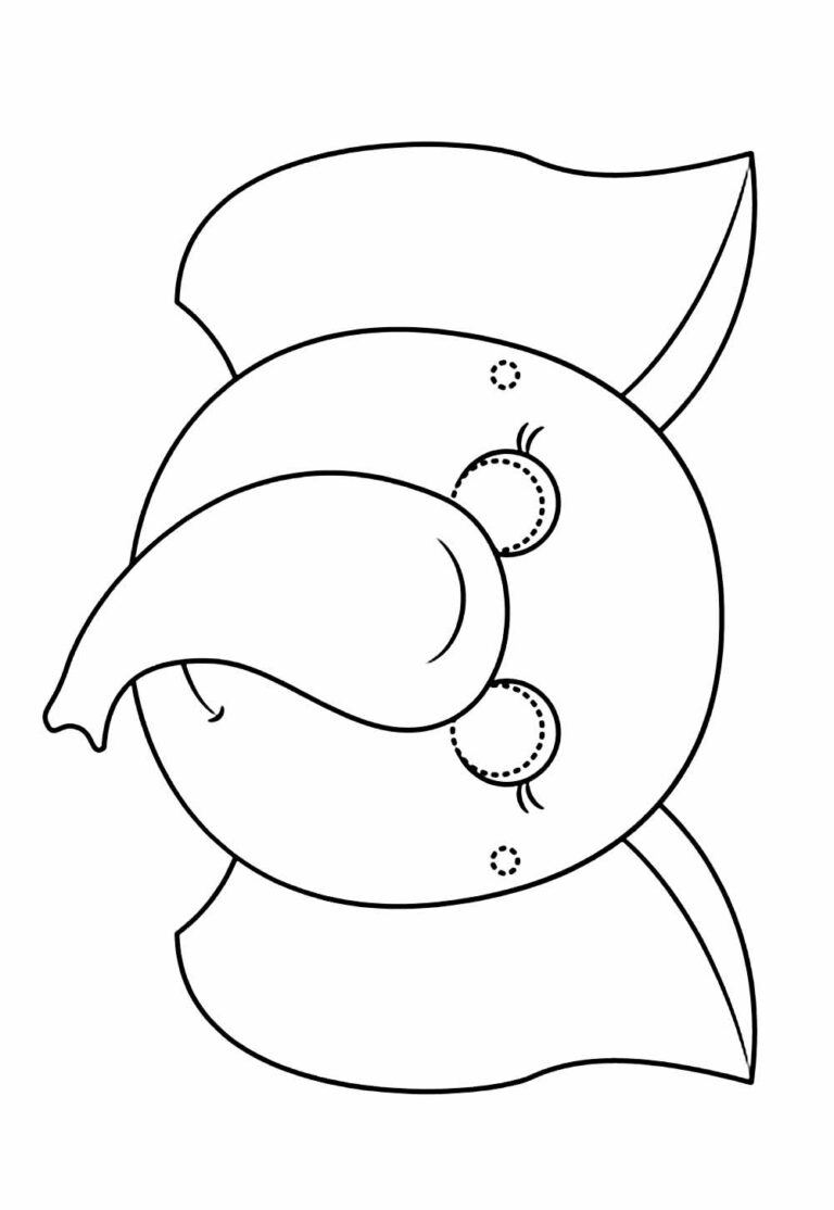 Máscaras de Elefante para colorir e imprimir - Bora Colorir