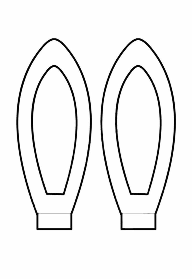 Moldes de Orelhas de Coelhinho da Páscoa para imprimir - Bora Colorir