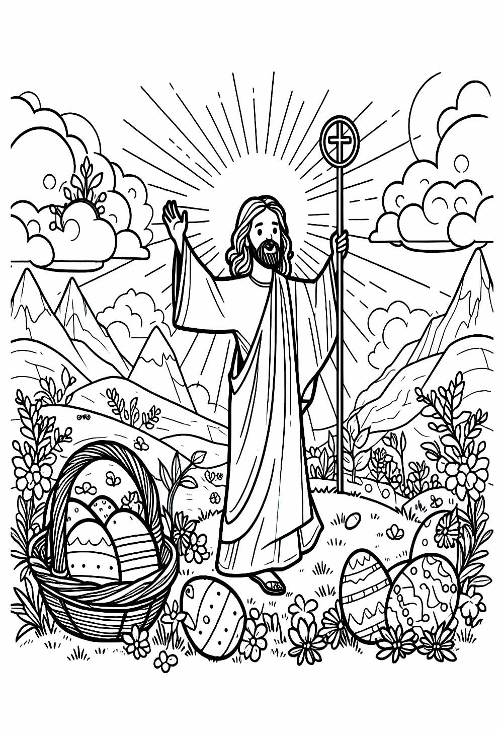 Desenho de Jesus para pintar