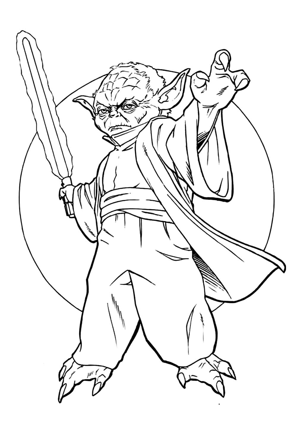 Desenho Mestre Yoda para colorir