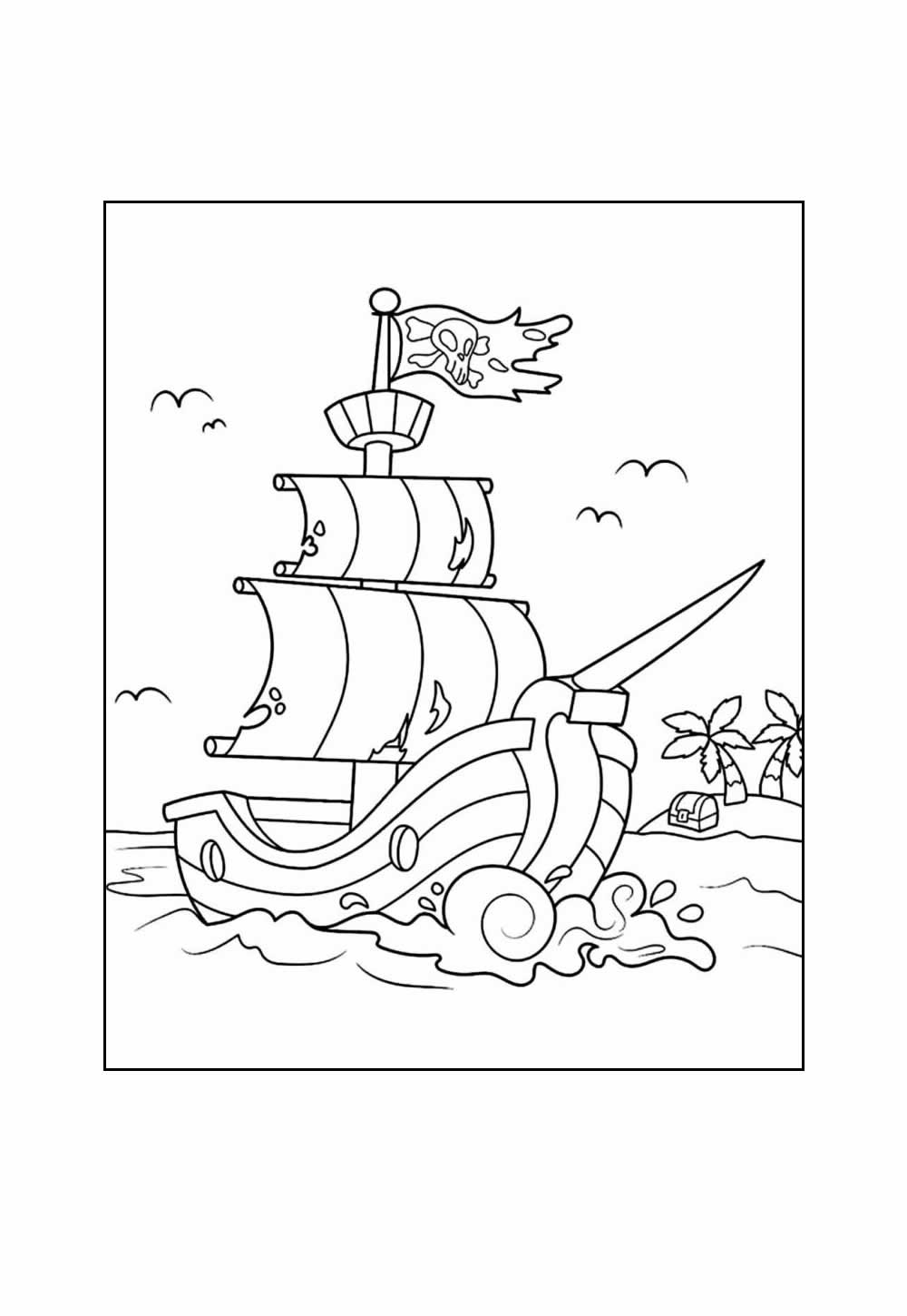 Desenho de Navio Pirata para pintar