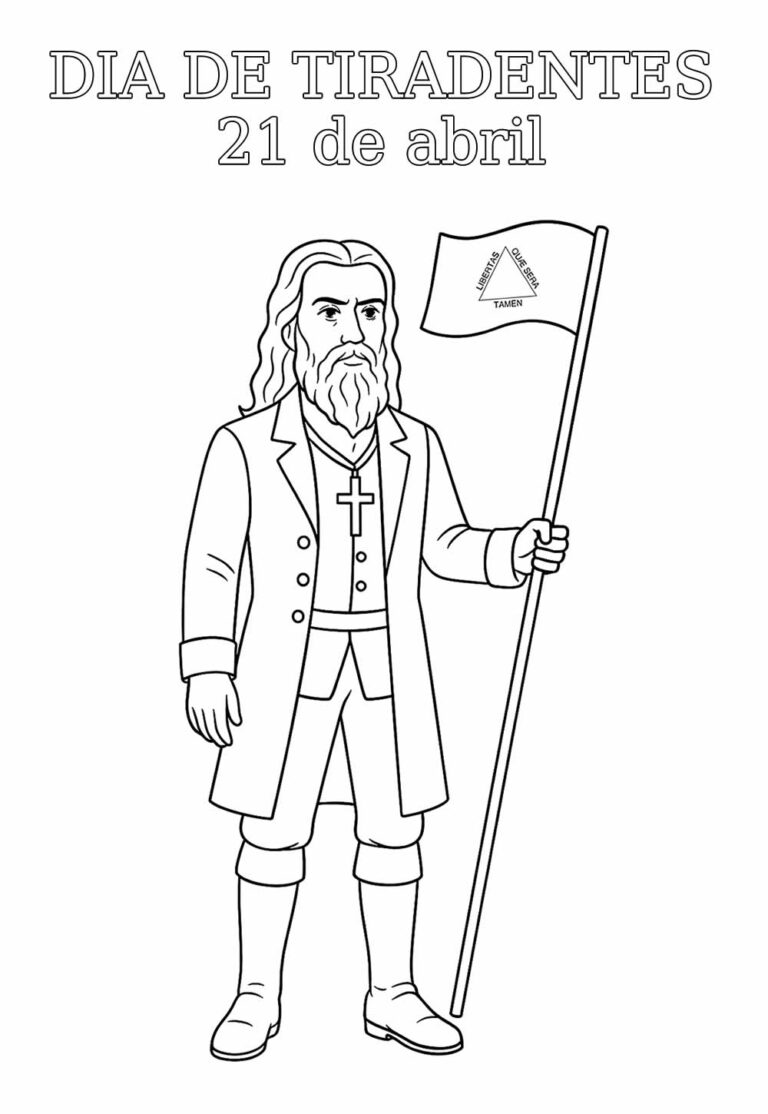Desenhos de Tiradentes para colorir - Bora Colorir