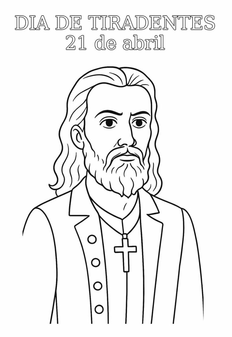 Desenhos de Tiradentes para colorir - Bora Colorir