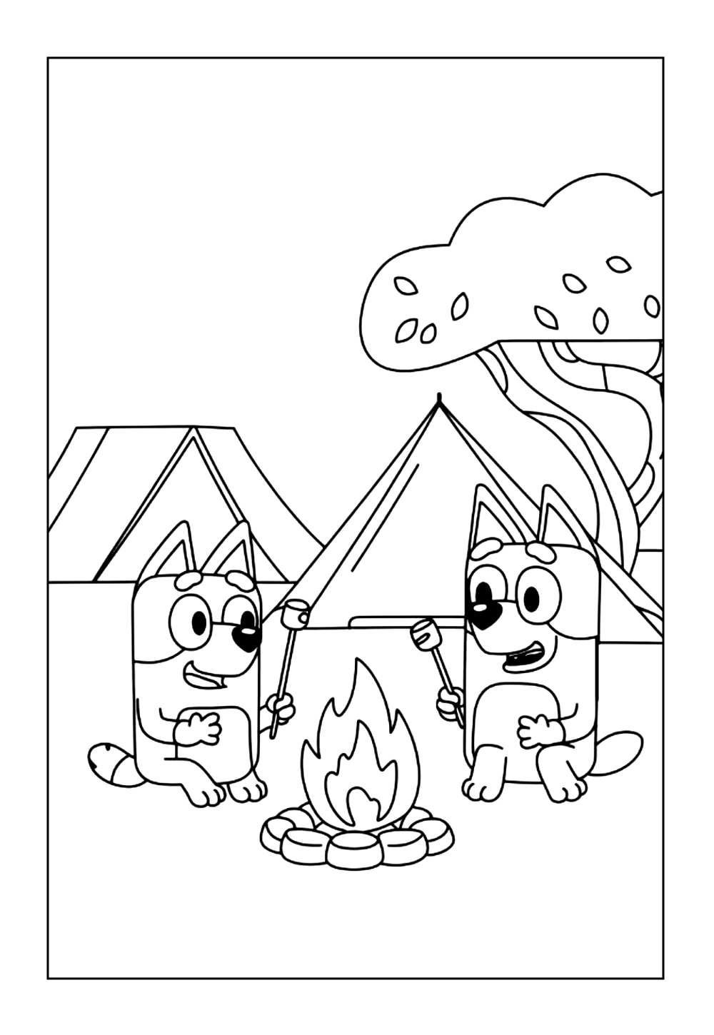 Desenho de Bluey para pintar