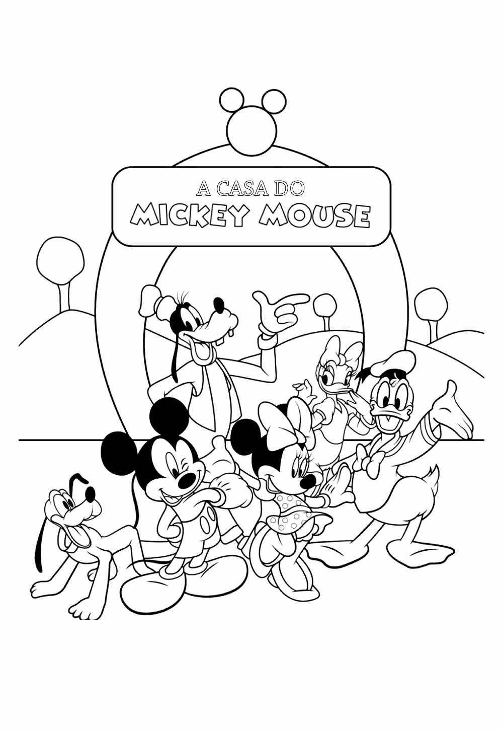 Desenho da Casa do Mickey Mouse para colorir