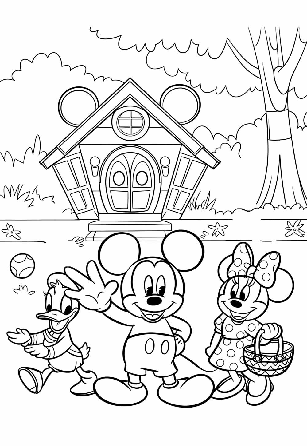 Desenho de A Casa do Mickey Mouse para pintar