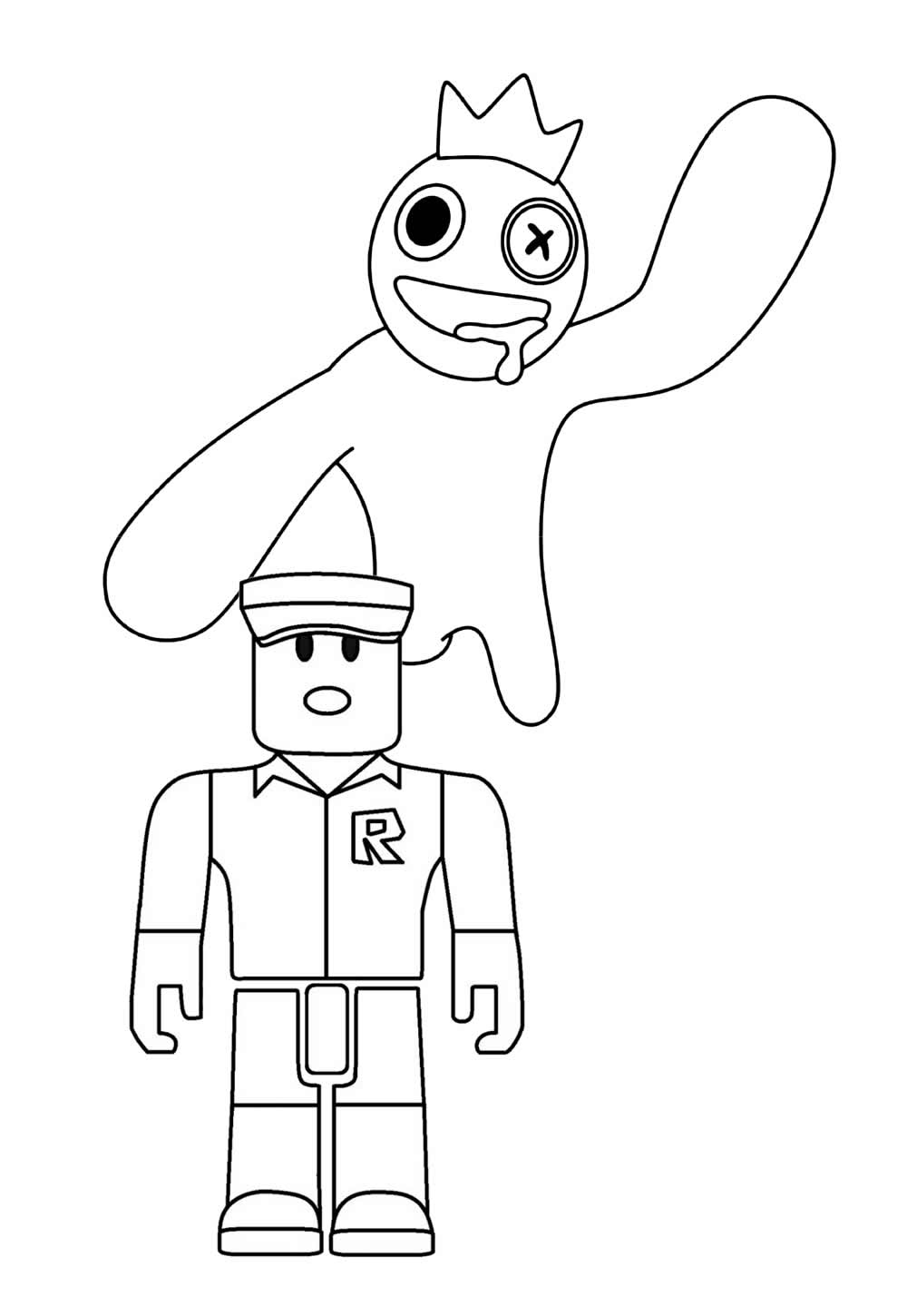 Desenho para pintar - Rainbow Friends e Roblox