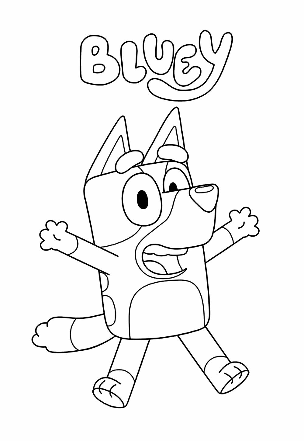 Desenho de Bluey para pintar e colorir