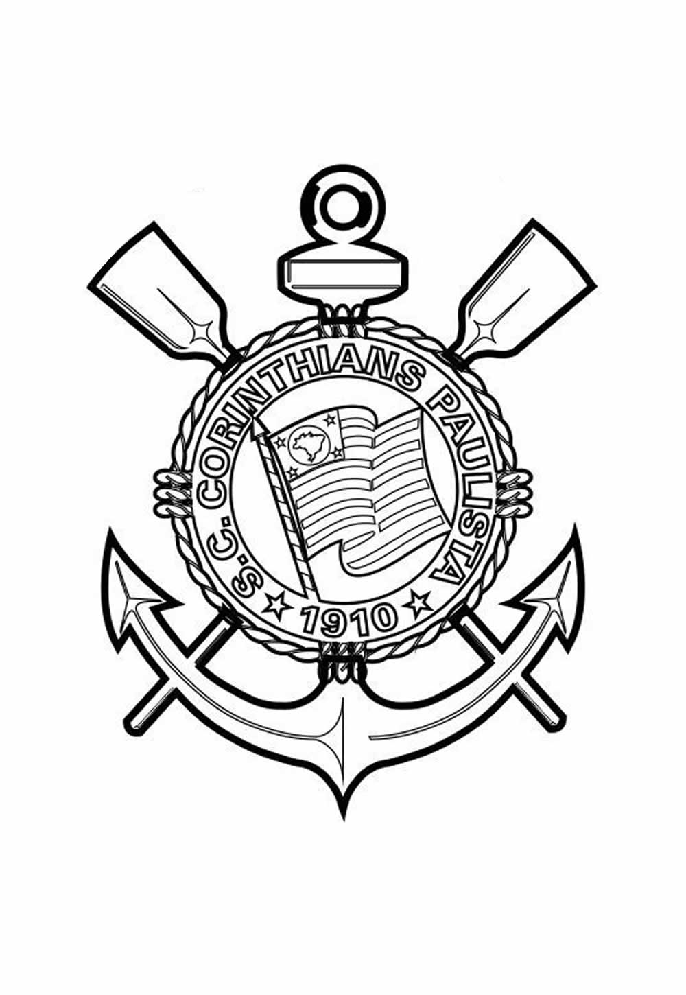Desenho Corinthians Escudo Colorir