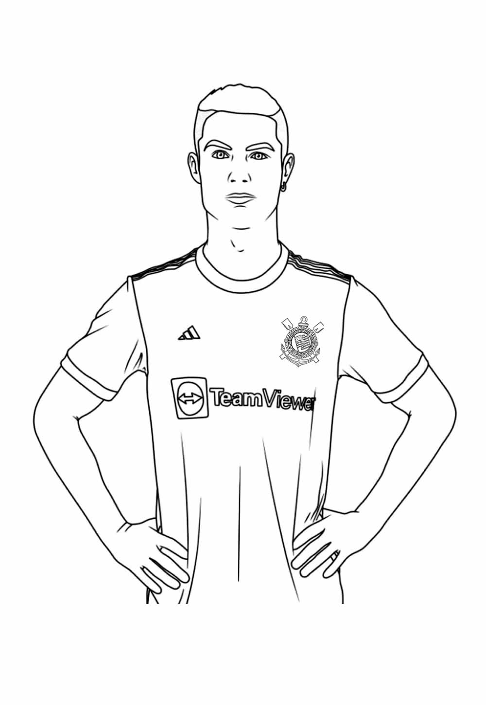Desenho de Corinthians para colorir - Cristiano Ronaldo