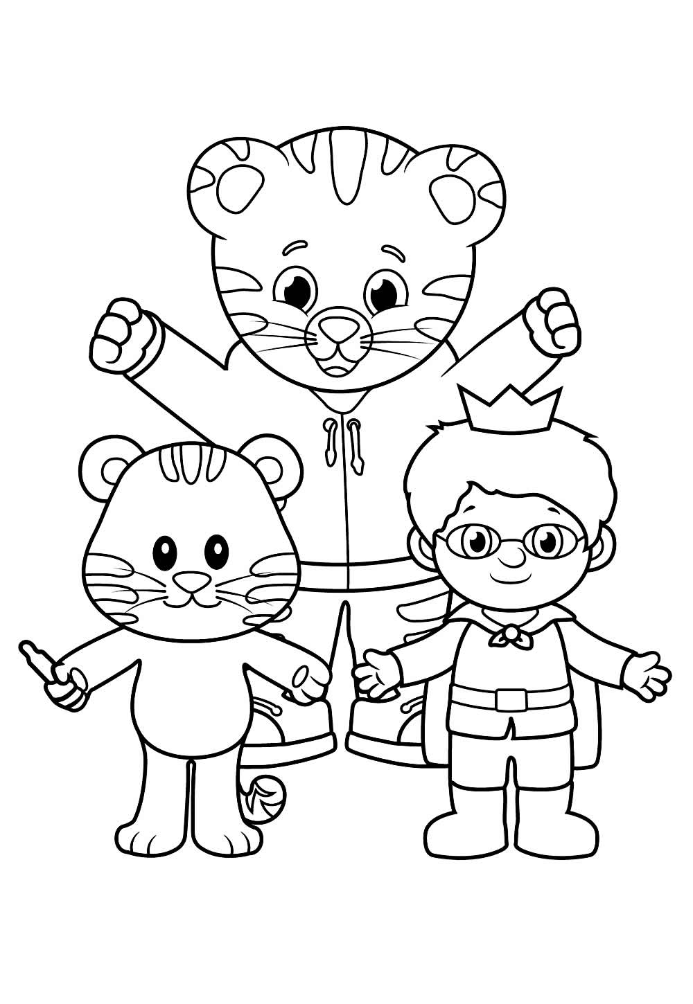 Desenho de Daniel Tigre para colorir