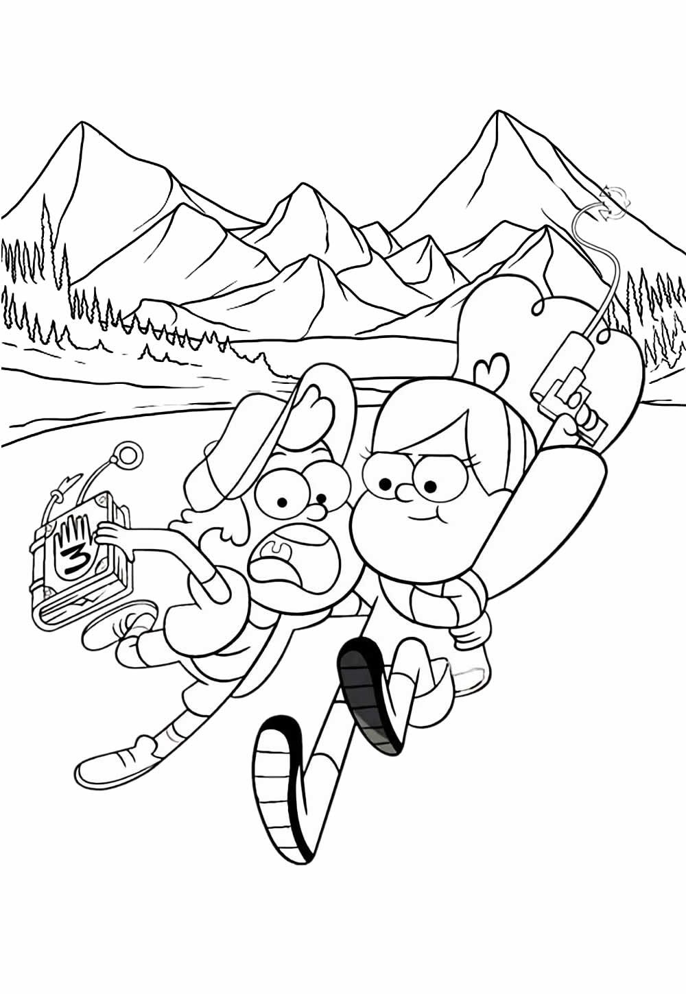 Desenho de Gravity Falls para pintar