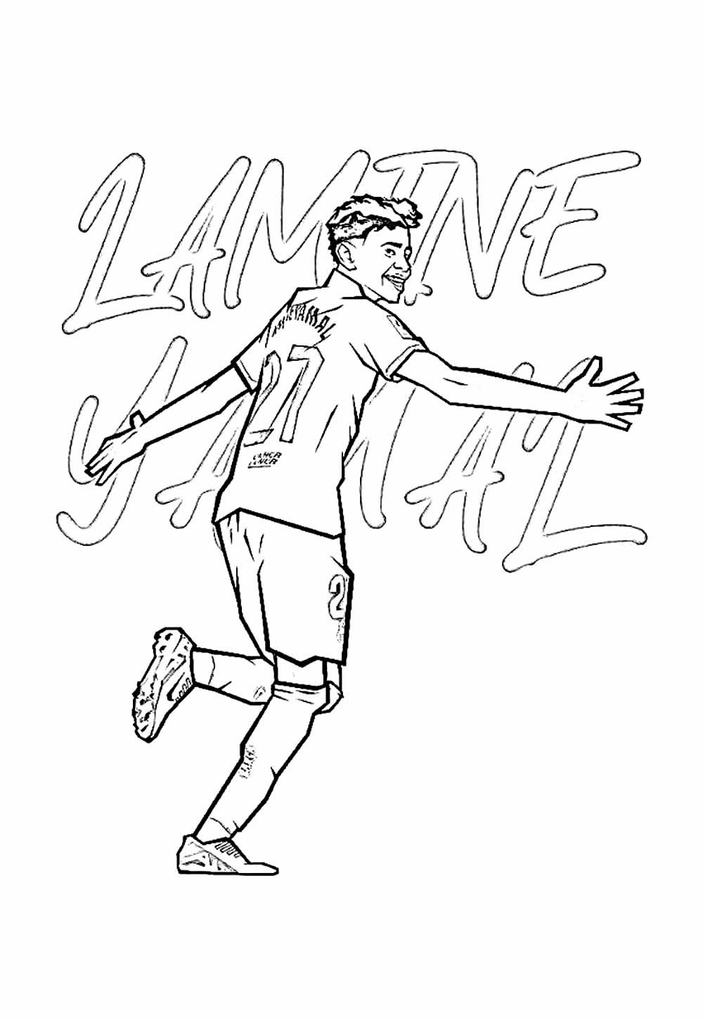 Desenho Barcelona Lamine Yamal Colorir
