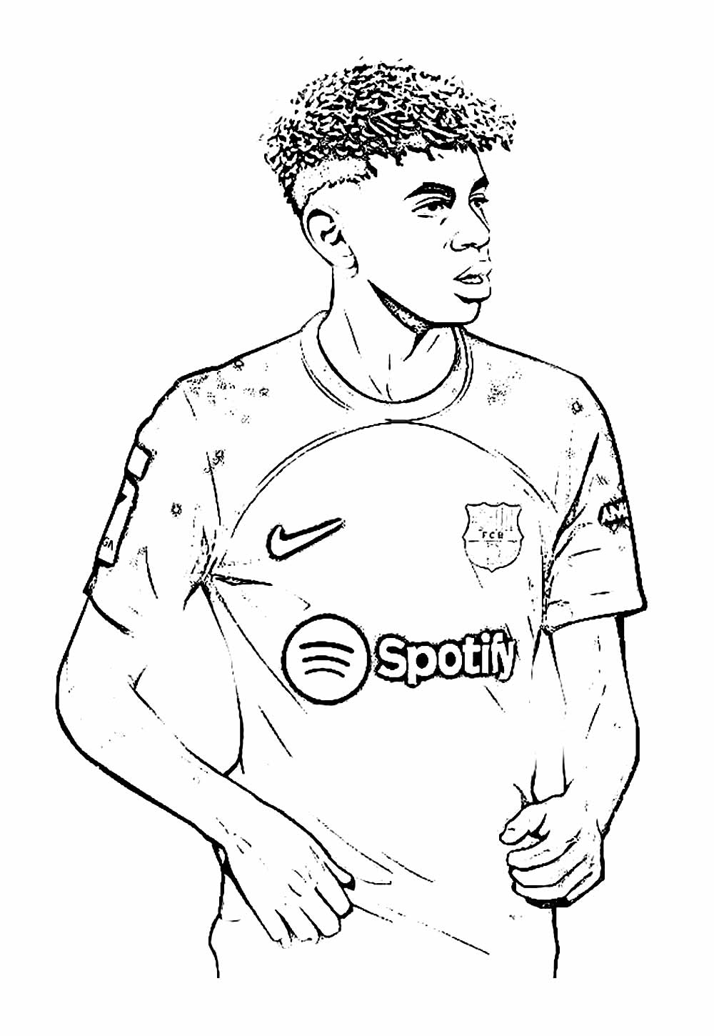 Desenho de Lamine Yamal para imprimir e colorir