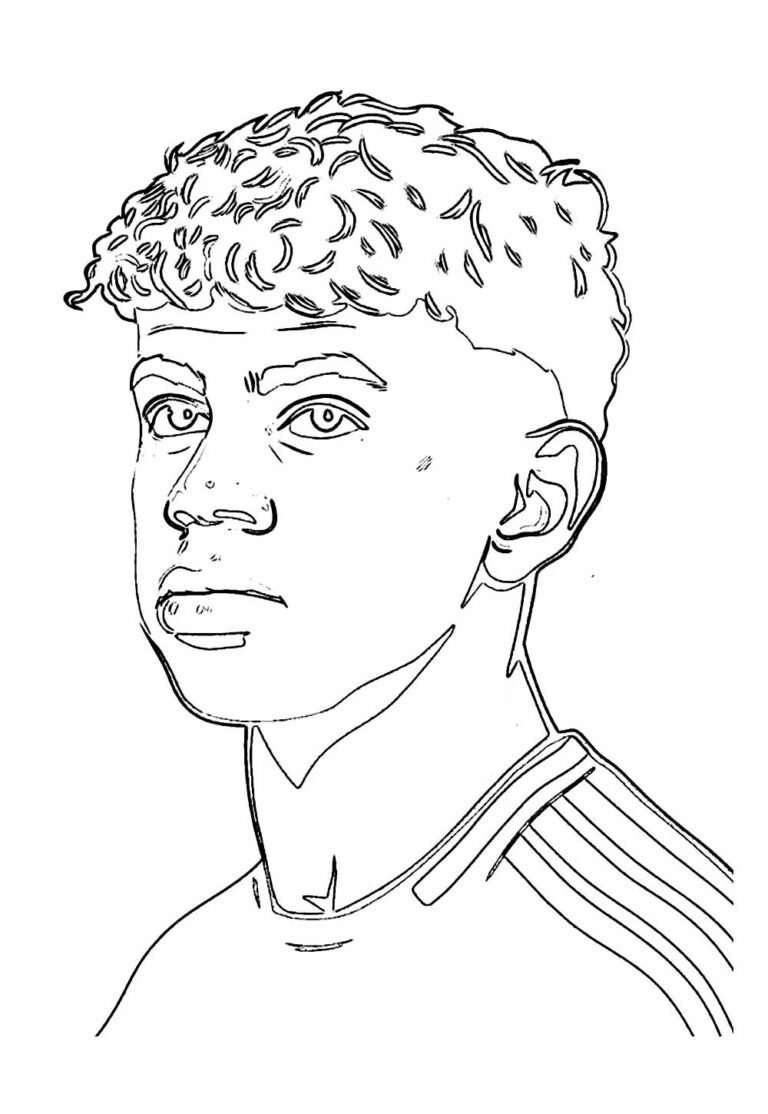 Desenhos de Lamine Yamal para colorir - Bora Colorir