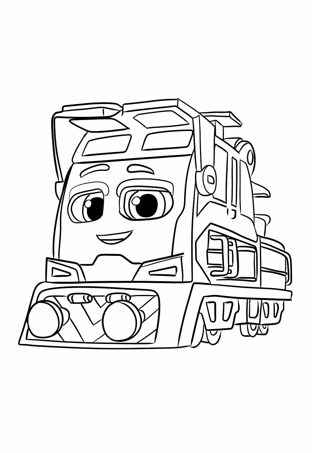 Desenho de Trem para pintar - Mighty Express
