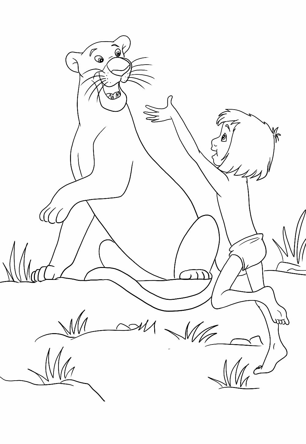Desenho de Mogli para colorir