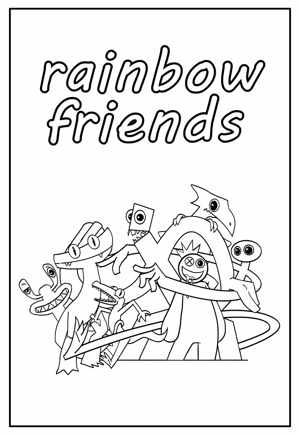 Desenho Educativo de Rainbow Friends para colorir