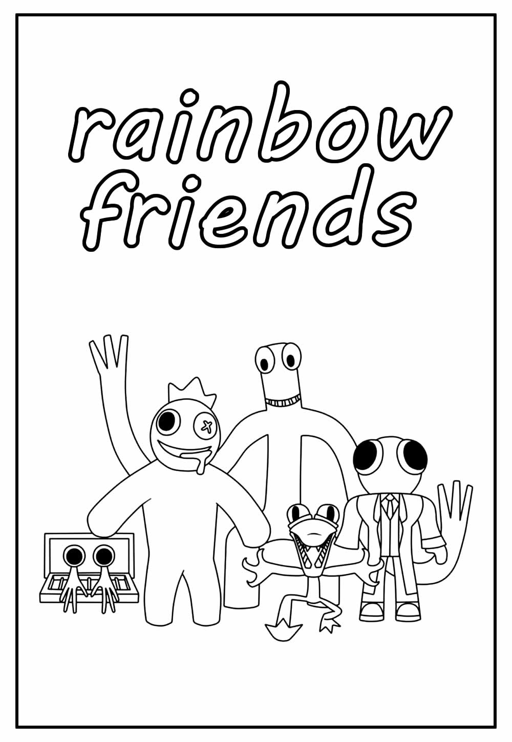 Desenho Educativo de Rainbow Friends para pintar