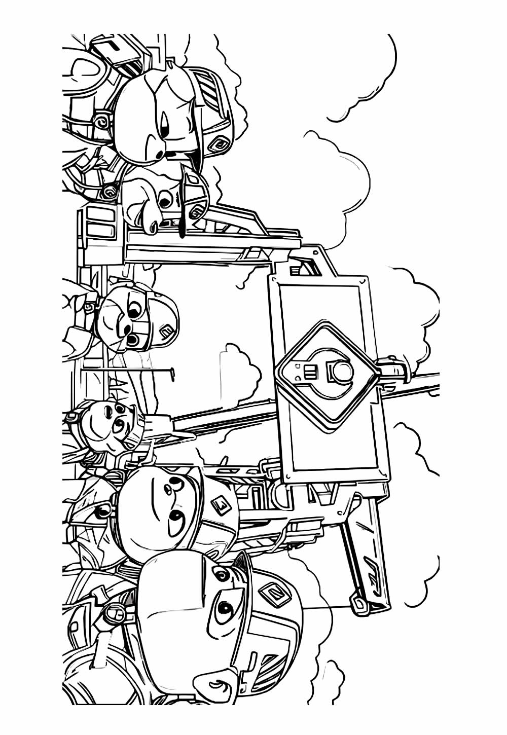 Desenho de Patrulha Canina para pintar - Rubble e Sua Turma