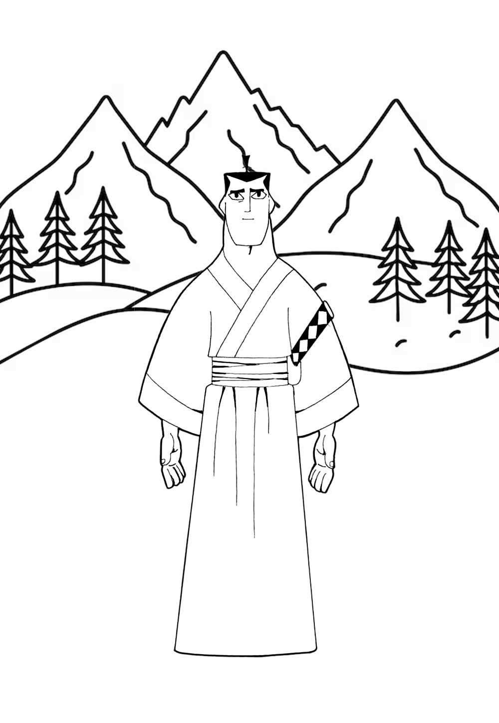 Desenho para pintar - Samurai Jack