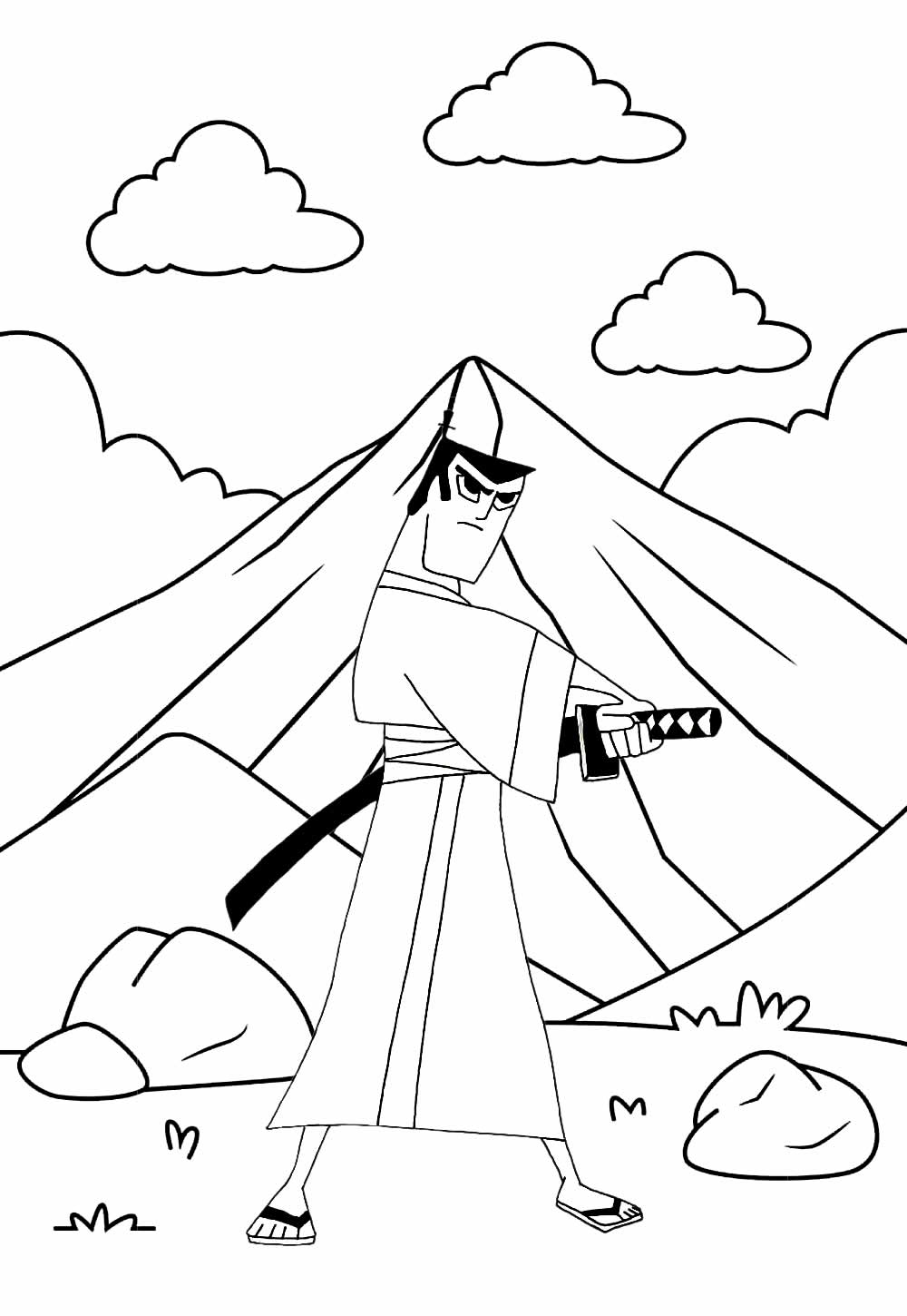 Desenhos de Samurai Jack para colorir