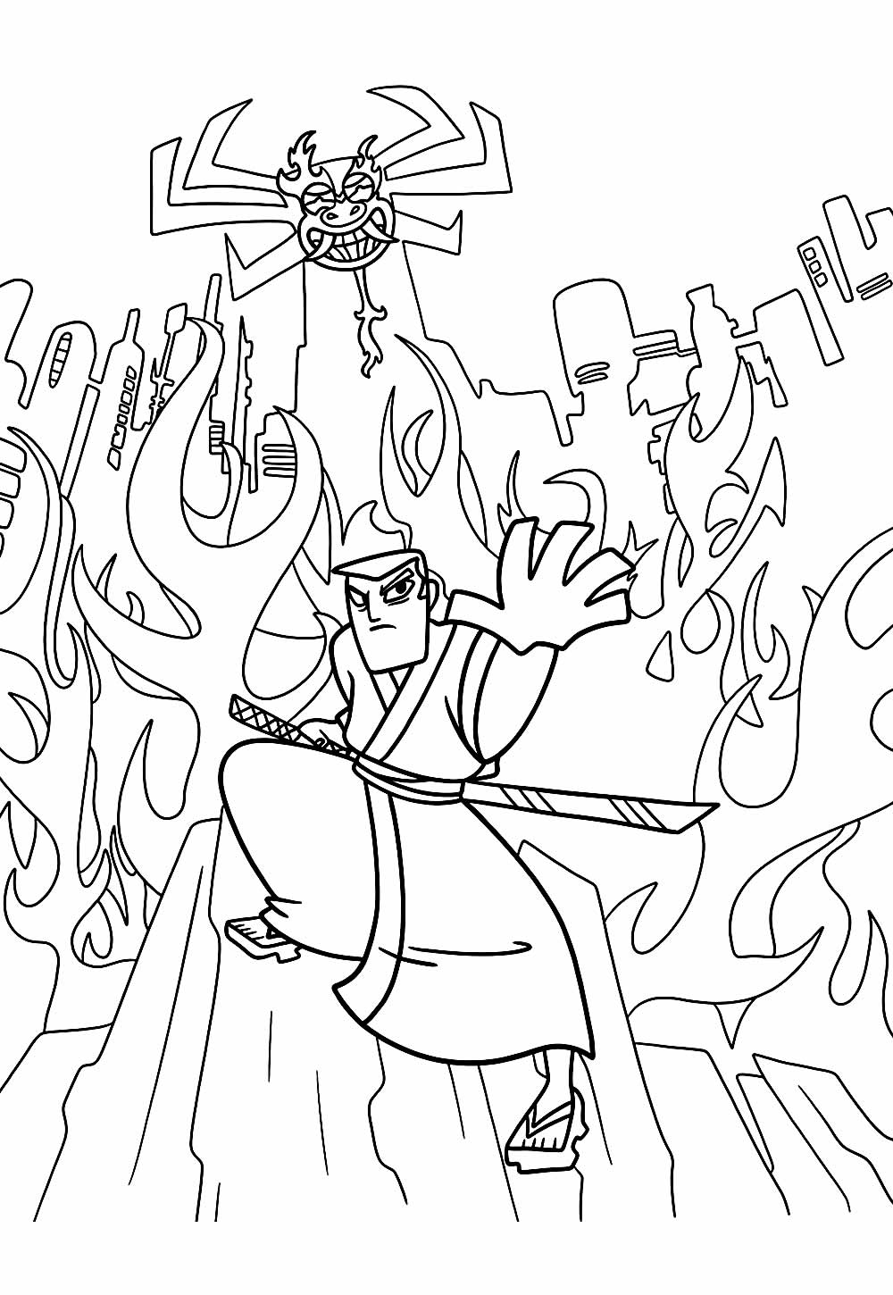 Desenhos de Samurai Jack para pintar