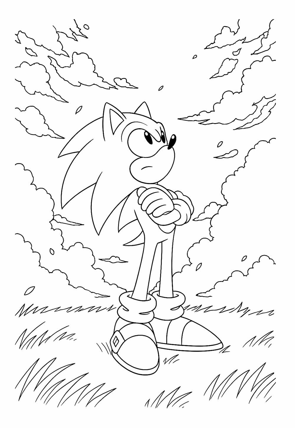 Desenho de Sonic para pintar