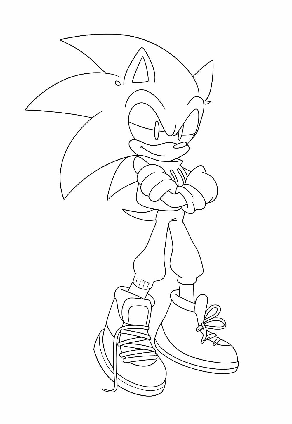 Desenho de Sonic para pintar