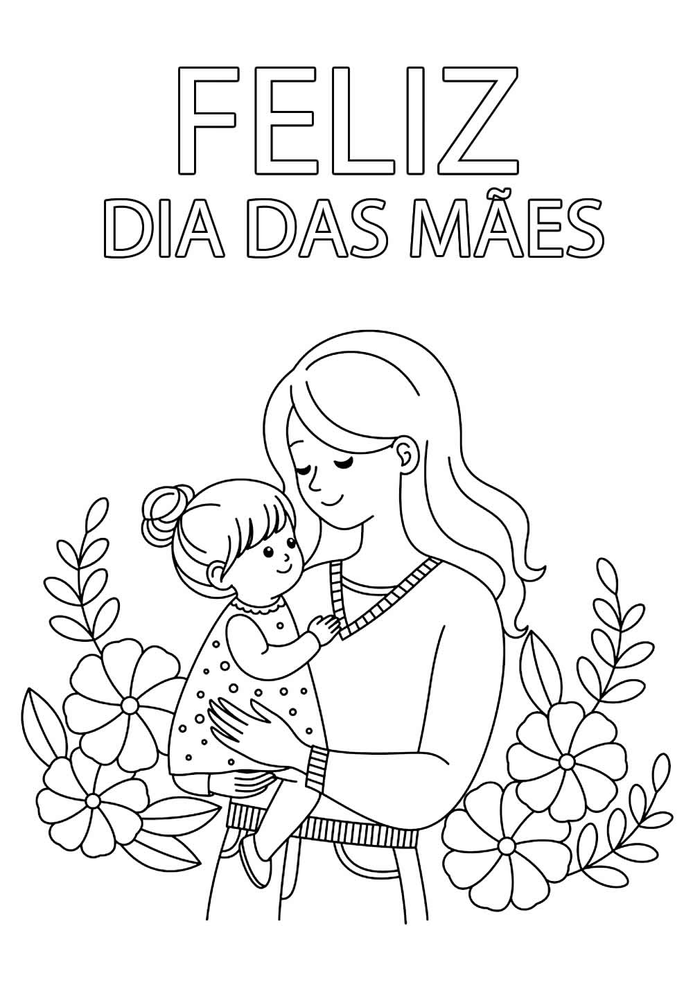 Desenhos de Dia das Mães - Pintar e Colorir