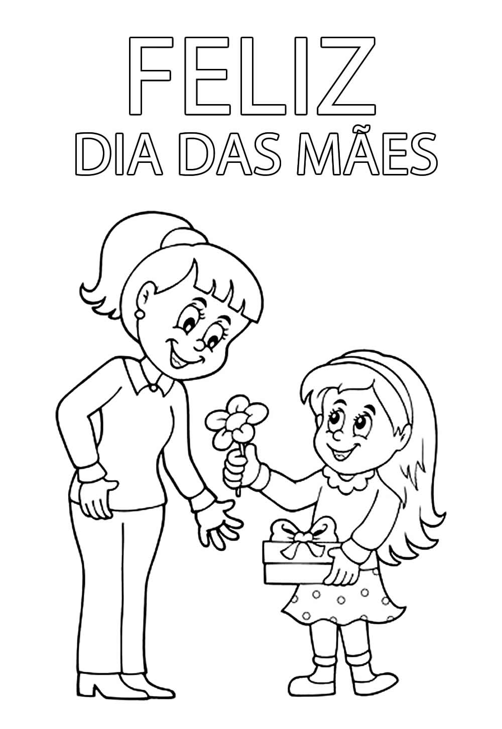 Desenhos de Feliz Dia das Mães para colorir