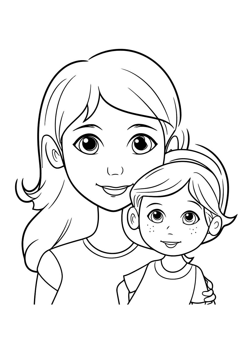 Desenho de Dia das Mães para pintar