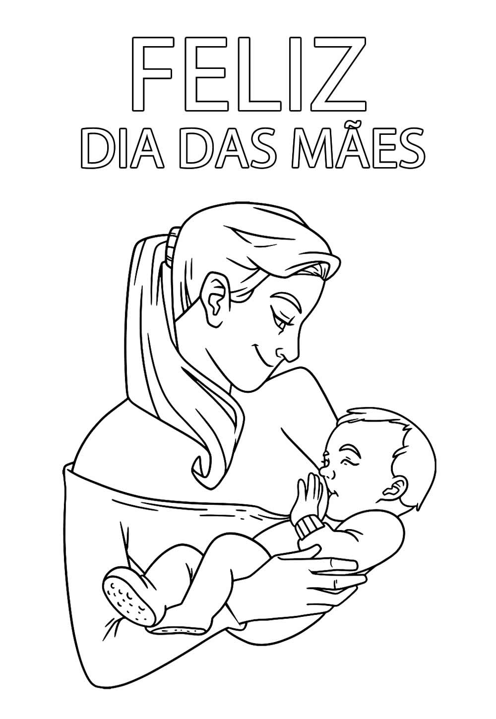 Desenho de Dia das Mães para colorir