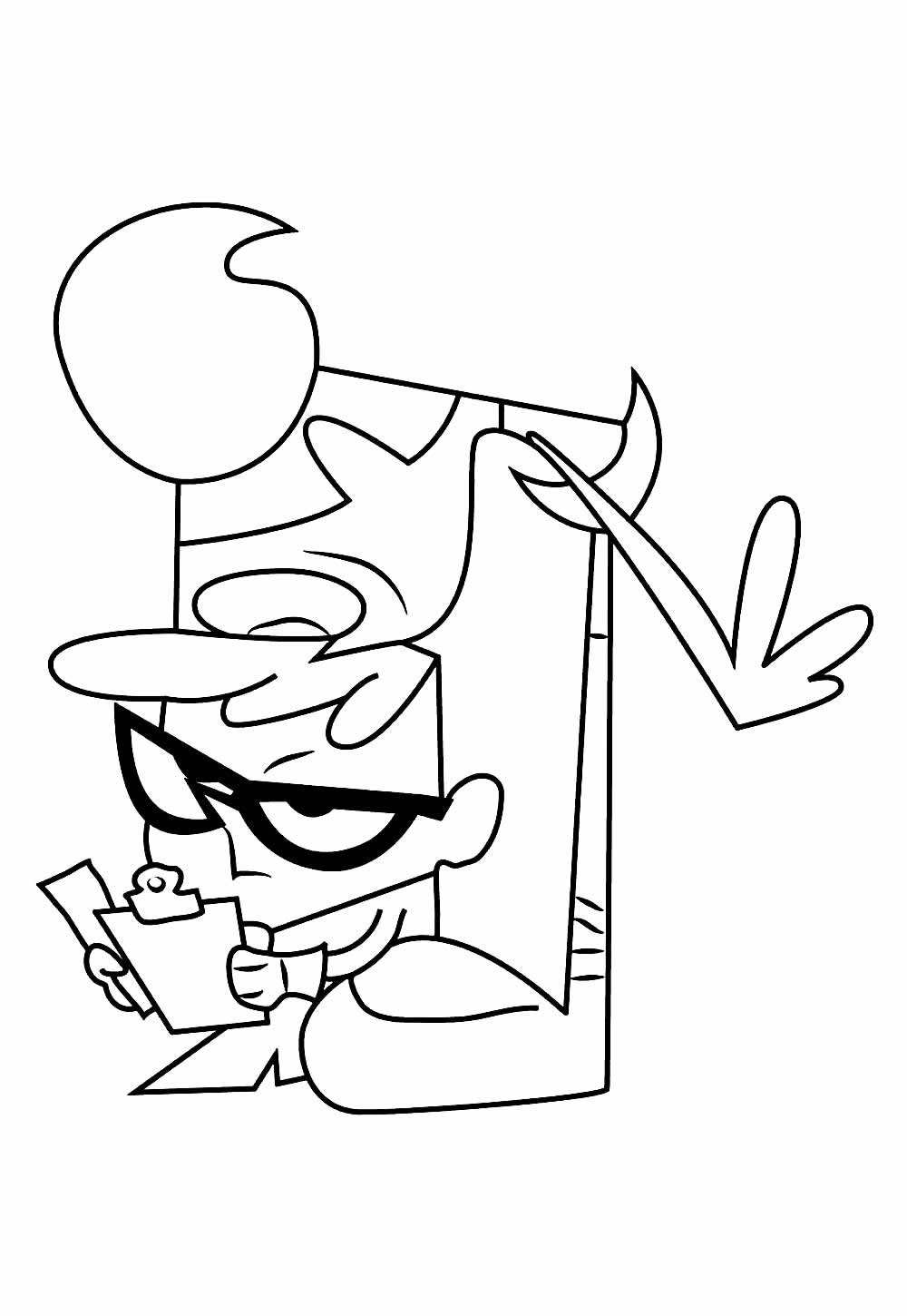 Desenho do Laboratório de Dexter para colorir e pintar
