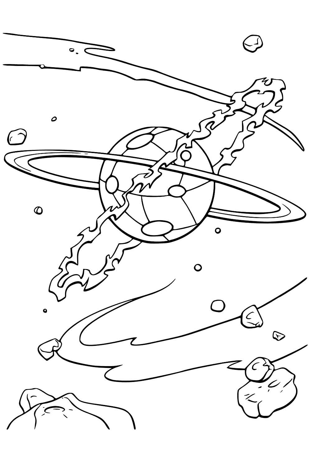 Desenho do Planeta do Tesouro para colorir e pintar