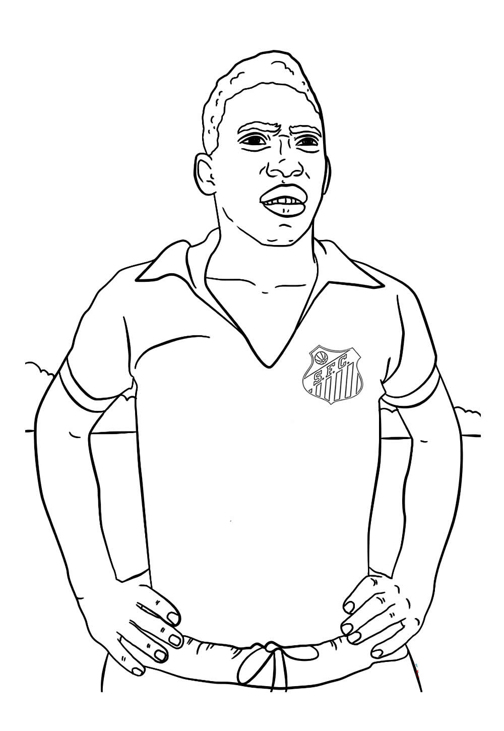 Desenho do Santos para colorir - Pelé