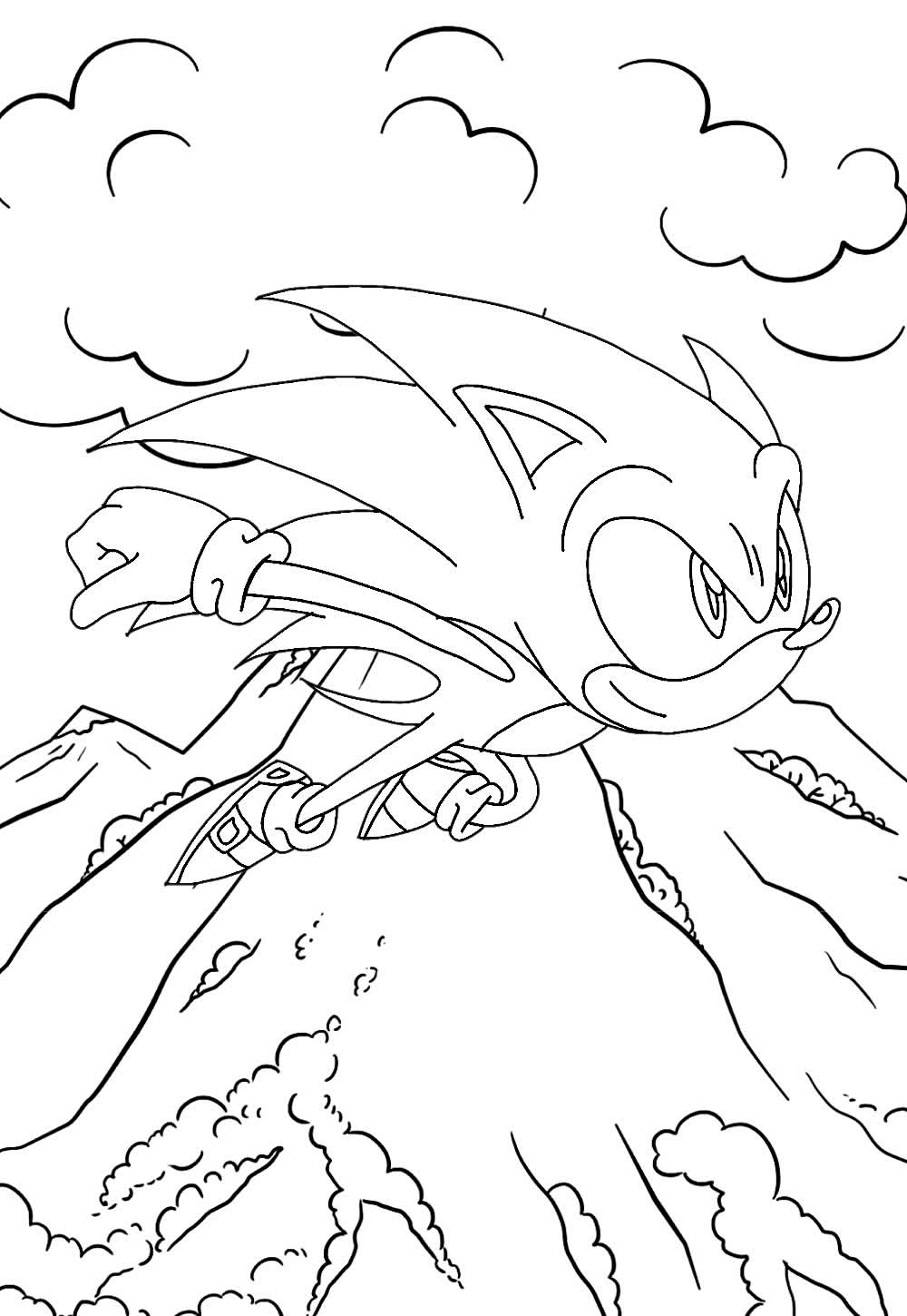 Desenho do Sonic para colorir