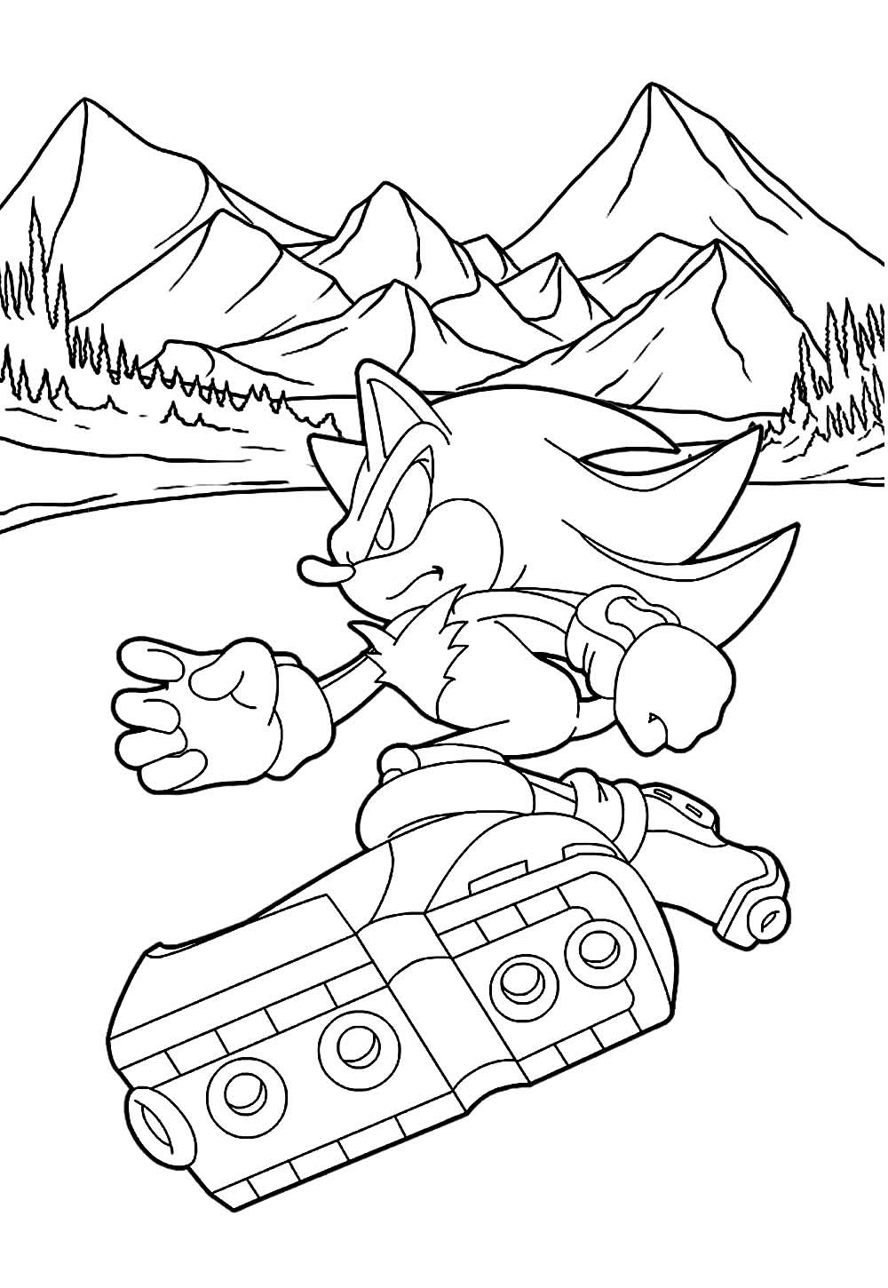 Desenho do Sonic para imprimir e colorir