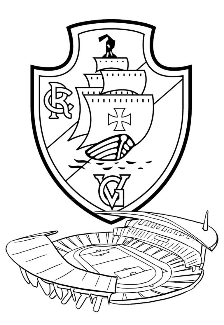 Desenhos do Vasco para colorir - Bora Colorir